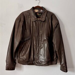 Vintage 1980 s REED Sportswear  Men’s Brown Leather  Bomber size 44